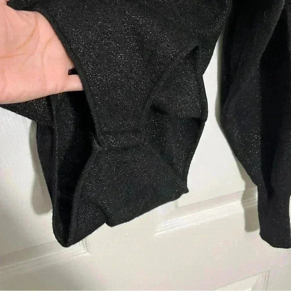 ZARA KNIT Black Gold Glitter V-neck Long sleeve Body Suite | size small - Picture 3 of 8